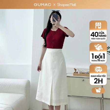 Chân váy ly hộp thời trang GUMAC VE08017