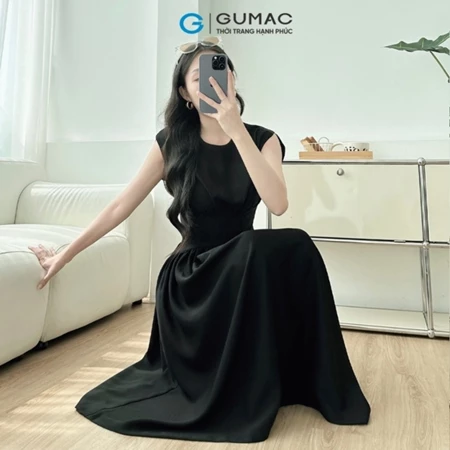 Đầm xòe xếp nhún thời trang GUMAC LDE1002