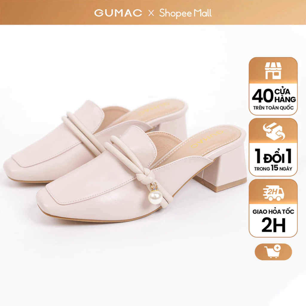 Dép - sục nữ phối hạt châu thời trang GUMAC GE05085