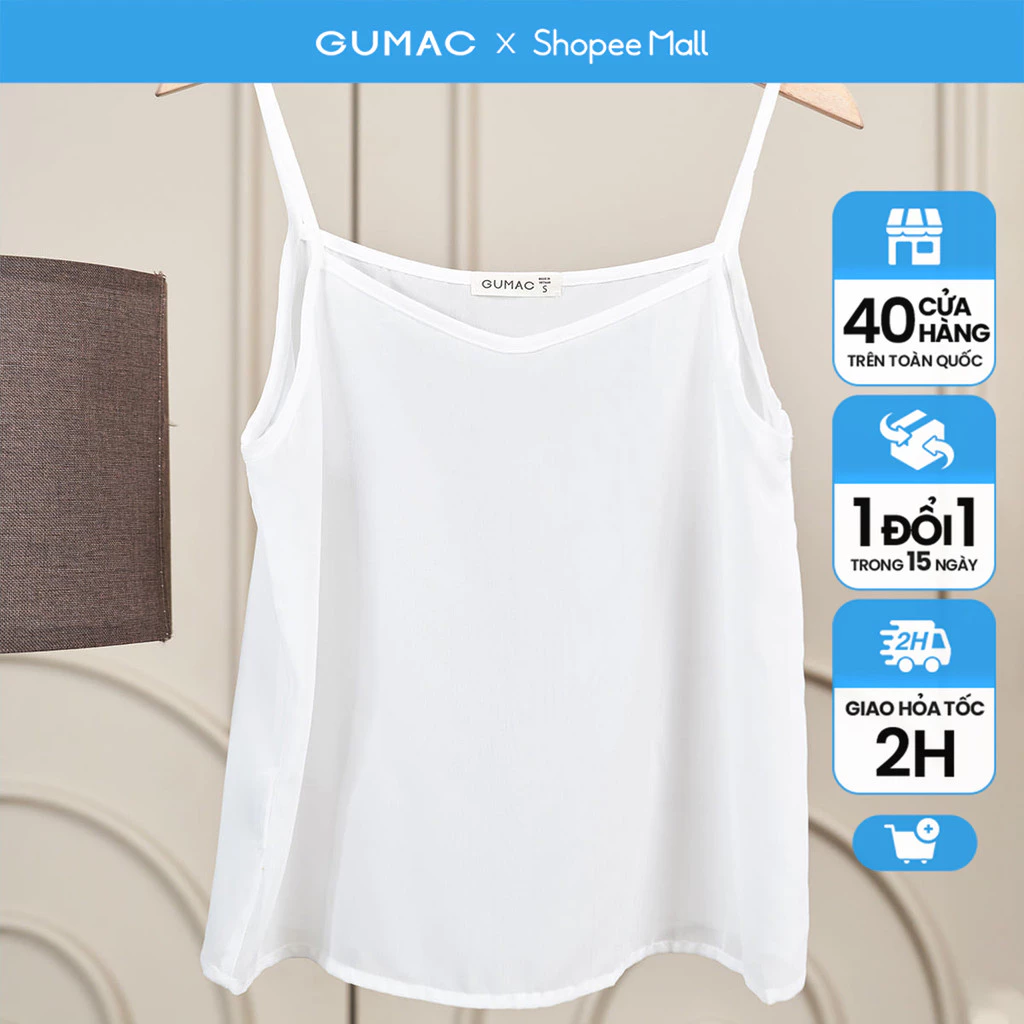 Áo 2 dây chiffon B3 thời trang GUMAC BAE00017