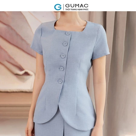 Đầm A phối cổ tơ hoa thời trang GUMAC DE08004