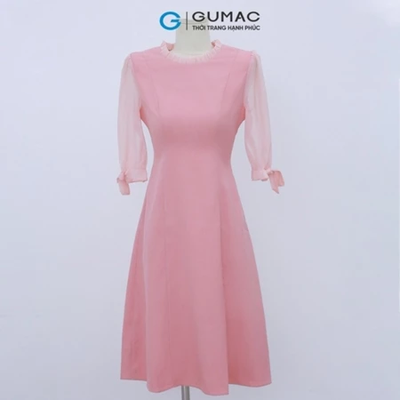 Đầm kiểu cổ viền bèo thời trang GUMAC LDE1013