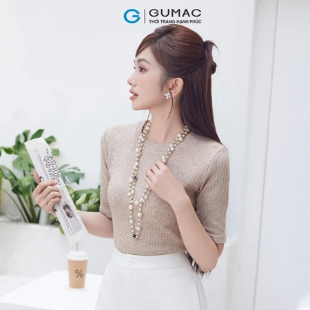 Áo thun kiểu cổ tròn thời trang GUMAC ATE11053